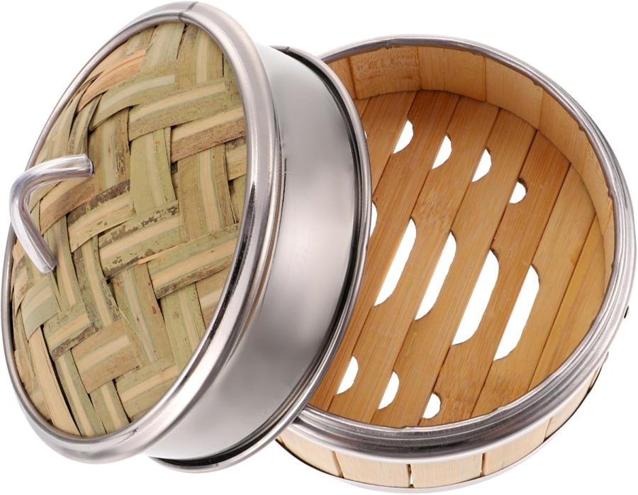Vegetable Wood Steamer 1 Set Steamed Buns Steamer Basket Chinese Steaming Basket for Cooking Dumplings Meat Fish Vegetables Bao Bun Rice Dim Sum Steamer Log Color Bao Bun Steamer